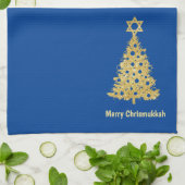 Chrismukkah Kitchen Towel met Tree Star van David Theedoek (Gevouwen)