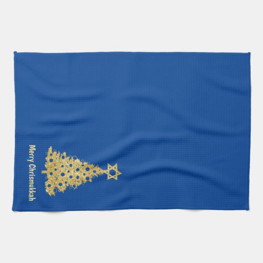 Chrismukkah Kitchen Towel met Tree Star van David Theedoek (Horizontaal)