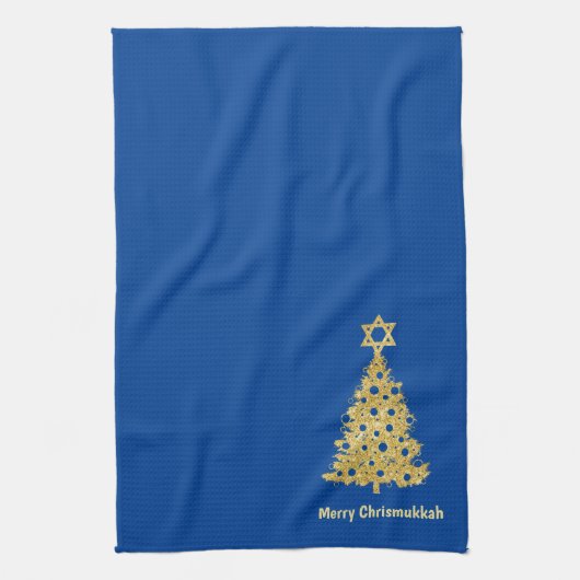Chrismukkah Kitchen Towel met Tree Star van David Theedoek (Verticaal)