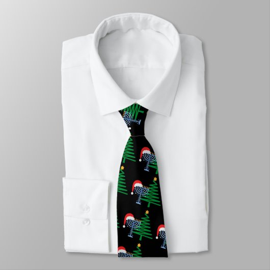 Chrismukkah Motif de Cravate Imprimer Cravate noir (Attaché)