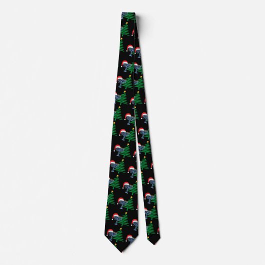 Chrismukkah Motif de Cravate Imprimer Cravate noir (Devant)