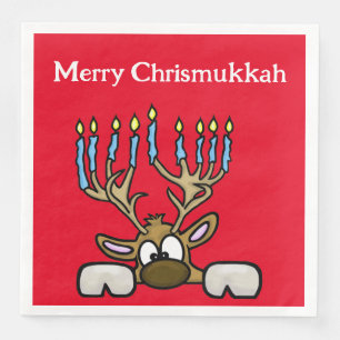 Chrismukkah Reinder met Menorah Antlers Napkins Servet
