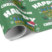 Chrismukkah Santa Hat en Menorah Cadeaupapier (Rol Hoek)