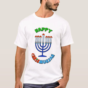 Chrismukkah Santa Hat Menorah T-shirt