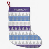 Chrismukkah Silver Menorah Tree Stripes Patroon Kleine Kerstsok (Voorkant)