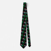 Chrismukkah Stropdas Pattern Print Black Stropdas (Voorkant)