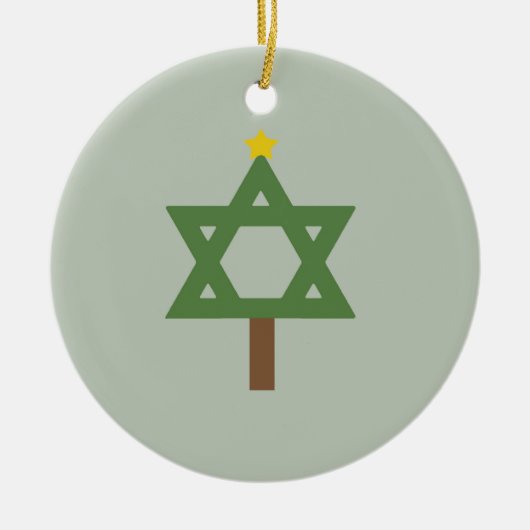 CHRISMUKKAH TREE -.png Keramisch Ornament (Voorkant)