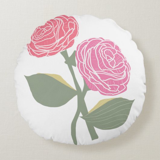 Chrissy Chrysantemum Rond Kussen (Voorkant)