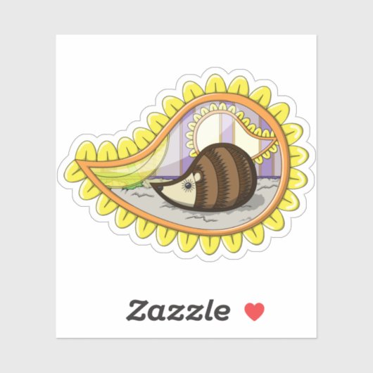 Chrissy le Sticker de Contour de Hérisson (Feuille)