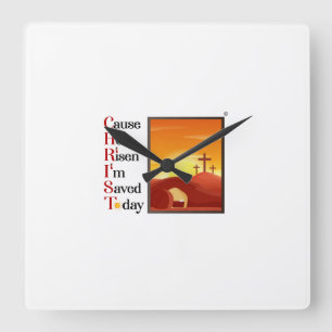 Christ Acroniem voor Square Wall Clock Vierkante Klok