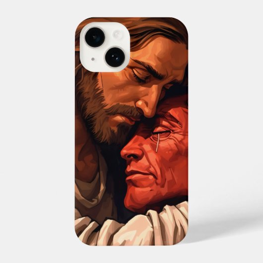 Christ Comforting Lucifer iPhone case  Hoesje (Achterkant)