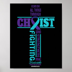 Christ Cross Zelfmoordbewustzijn Geestelijke Gezon Poster