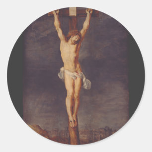 Christ dood aan het kruis door Peter Paul Rubens K Ronde Sticker