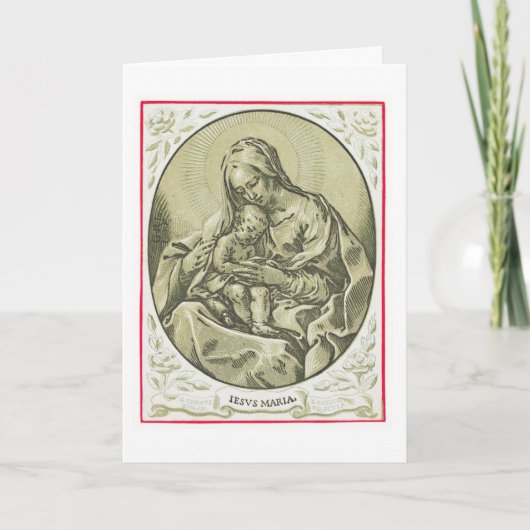 Christ est né, une carte de Noël Vintage (Devant)