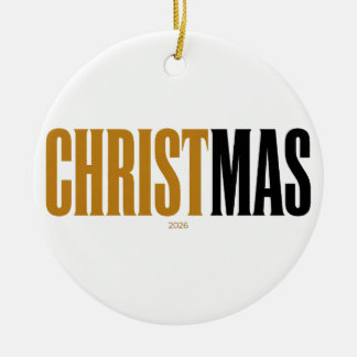 Christ Is Kerst Gold 2026 Keramisch Ornament