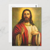 Christ Jésus Bénédiction Envoyant Sa Carte Postale (Devant / Derrière)