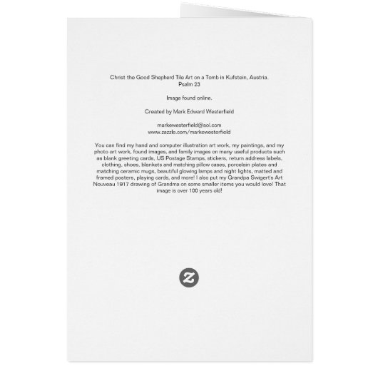 Christ Le Bon Pasteur Tiling, Kufstein, Autriche (Dos)