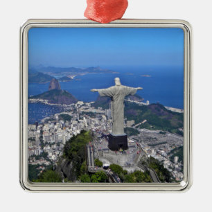CHRIST OP CORCOVADO MOUNTAIN METALEN ORNAMENT
