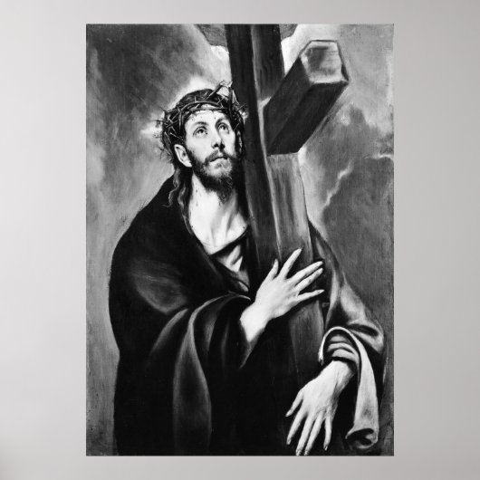 Christ portant la Croix (Noir & Blanc) Poster (Devant)