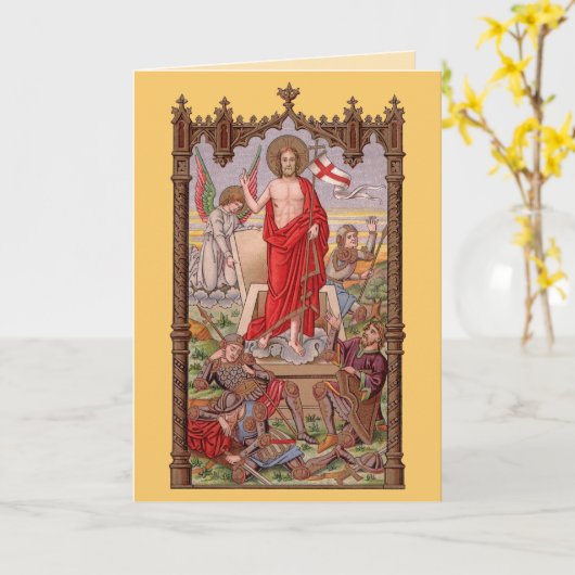 Christ ressuscité avec les soldats à la carte de P (Fleur jaune)