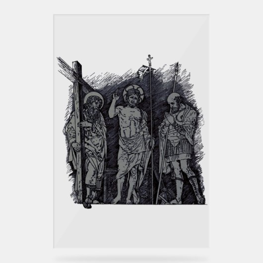 Christ ressuscité entre les saints André et Longin (Recto)