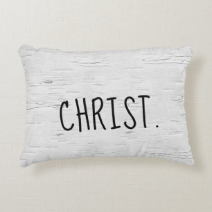 CHRIST-tekst op boomstam Accent Kussen