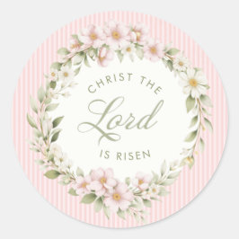 Christ the Lord is Risen | Spring Flowers Ronde Sticker