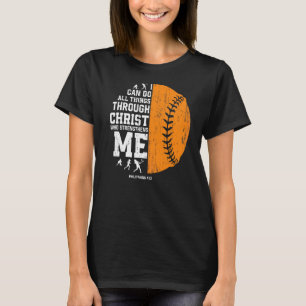Christ versterkt mij religieus Christelijk Softbal T-shirt