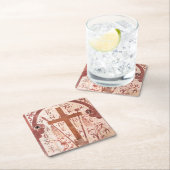 Christain Cross Artwork Vierkante Kartonnen Onderzetter (Insitu)