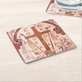 Christain Cross Artwork Vierkante Kartonnen Onderzetter (Schuin)