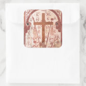Christain Cross Artwork Vierkante Sticker (Tas)
