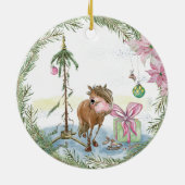 Christbaumschmuck mit süssem Pony Keramisch Ornament (Achterkant)