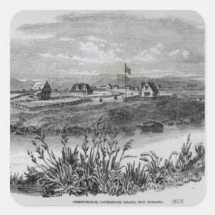 ChristChurch, Canterbury Colony, Nieuw-Zeeland Vierkante Sticker