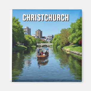 Christchurch Nieuw-Zeeland Avon River Punting Magneet