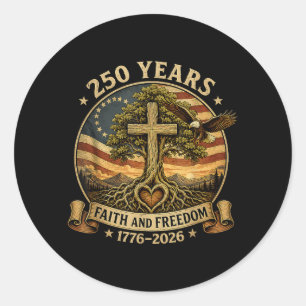 Christelijk 250 Jaar Geloof Dom 4 juli 250 Ronde Sticker