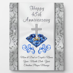 Christelijk 45 jaar Jubileum cadeau voor ouders Fotoplaat