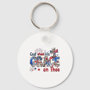 Christelijk 4 juli God heeft Zijn genade op U verg Sleutelhanger