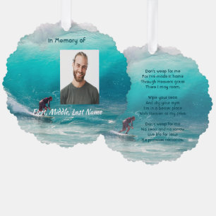 Christelijk aandenken golf surfer water ornament kaart