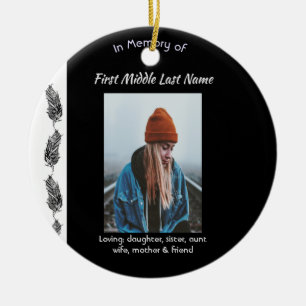 Christelijk aandenken veer Tribal Boho Keramisch Ornament