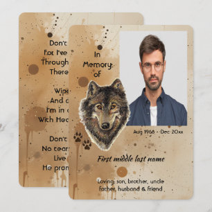 Christelijk Aandenken Wolf Wolven Dier Kaart