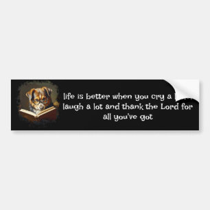 Christelijk advies Leuk wijs hondenleven Bumpersticker