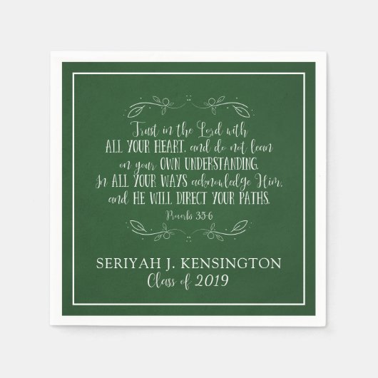 Christelijk Afstuderen Bijbel Verse Typografie Gro Servet (Voorkant)