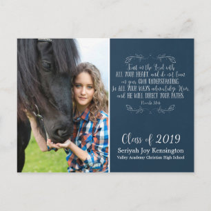 Christelijk Afstuderen Bijbelvers   Rustic Blue Briefkaart