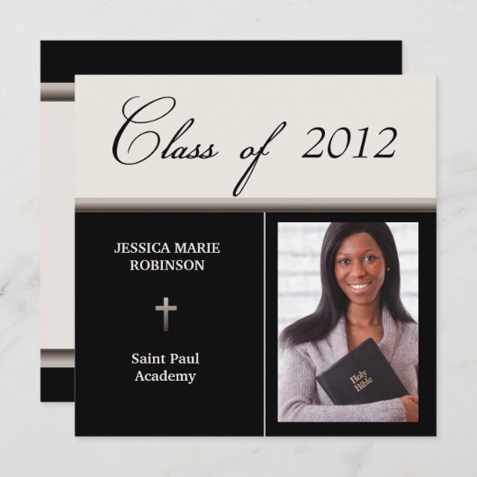 Christelijk Afstuderen van de Parochiale School Kaart (Voorkant / Achterkant)