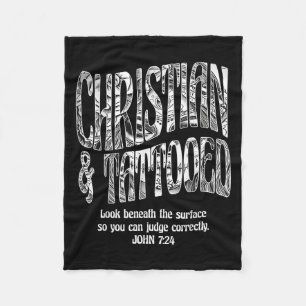 Christelijk & Getatoeëerd John 7_24 Quote Fait Fleece Deken