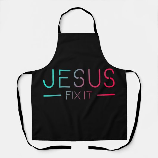 Christelijk Apron - Jezus zet het op Schort (Voorkant)