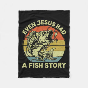Christelijk B Viste zelfs Jesus Had Fish Story Fun Fleece Deken