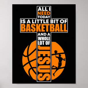 Christelijk basketbalkruis poster