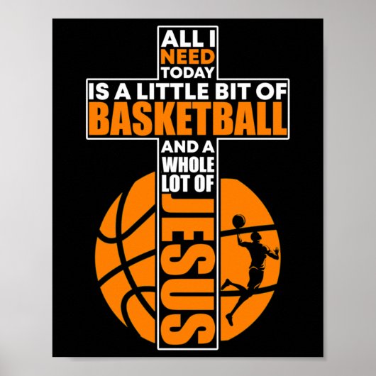 Christelijk basketbalkruis poster (Voorkant)