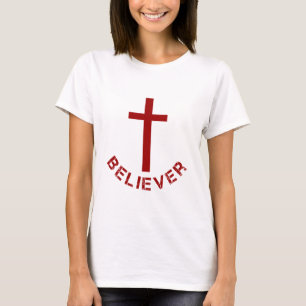 Christelijk Believer rood kruis- en tekstontwerp T-shirt